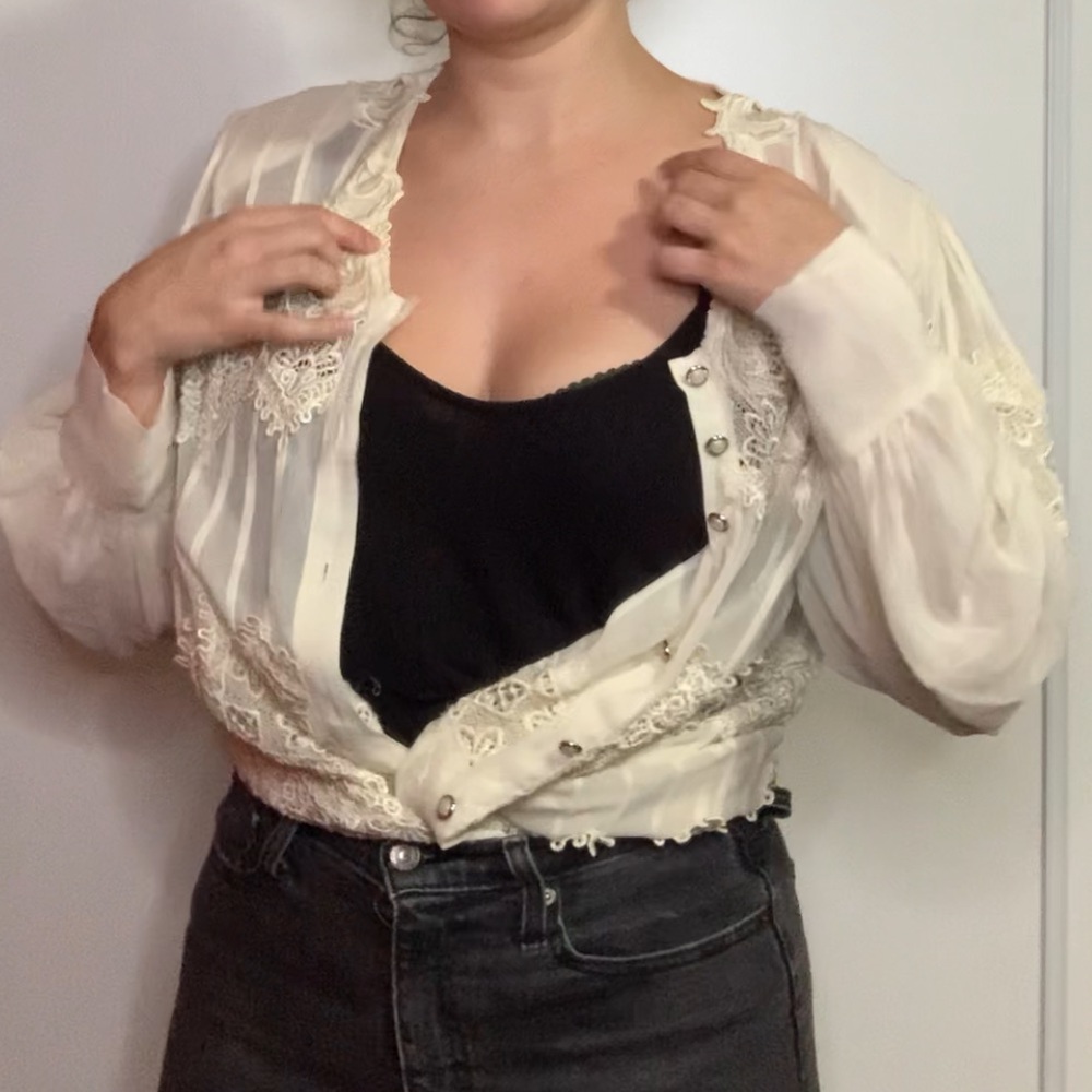 Lace Vintage button up top